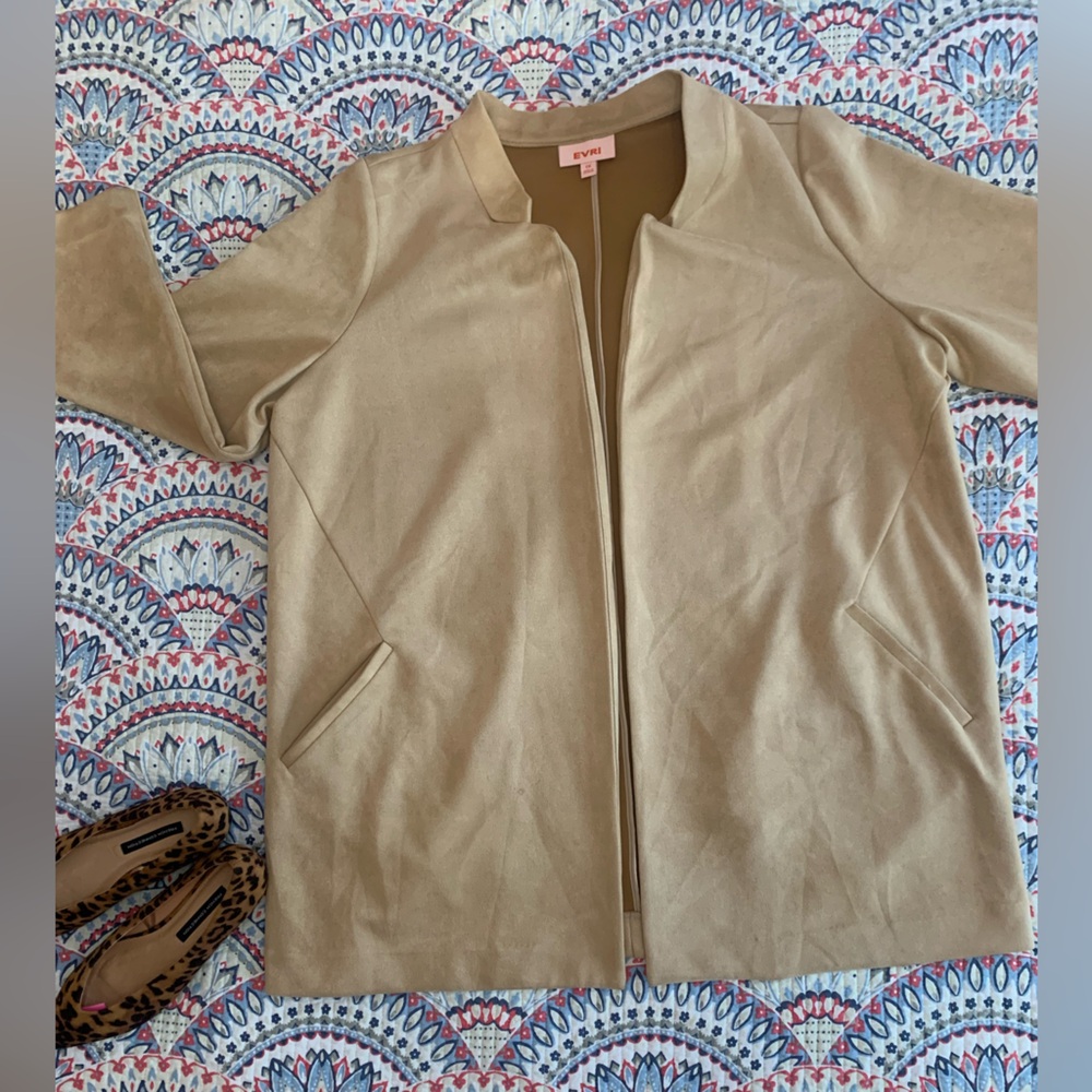 Evri Faux Suede Tan Coat